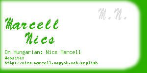 marcell nics business card